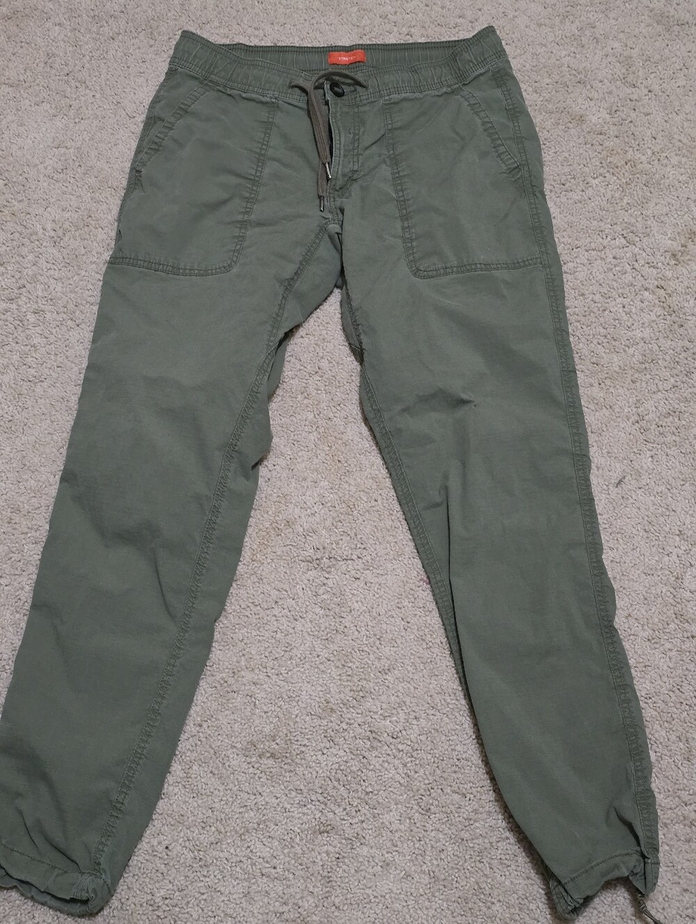 Casual Olive Green Women's Drawstring Pants